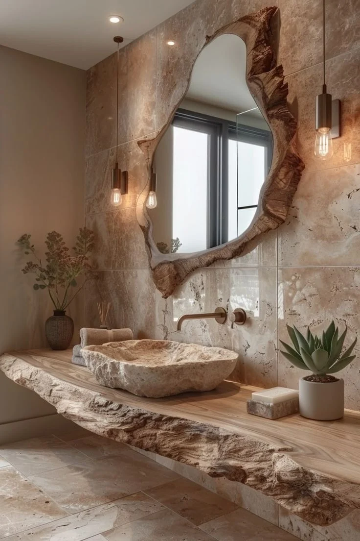 Organik Taş Lavabo Tasarımı - ARSLANTAŞLI İç Mimarlık