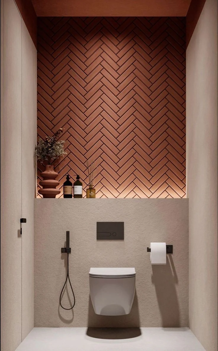 Terracotta Duvarlı WC - ARSLANTAŞLI İç Mimarlık