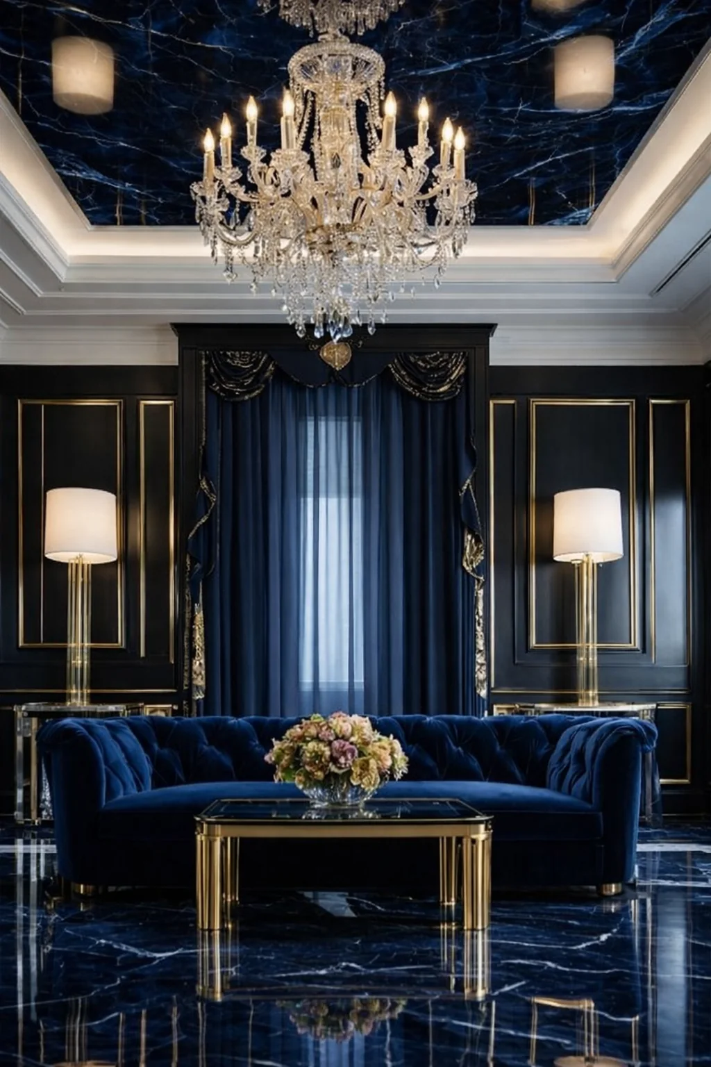 Lacivert Klasik Salon - ARSLANTAŞLI İç Mimarlık